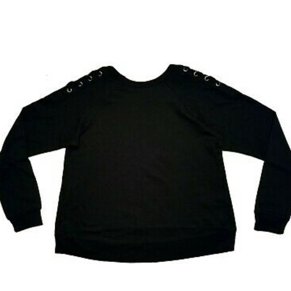 BLACK SWEATSHIRT TOP PULL OVER CREW NECK NEW M - Picture 4 of 7